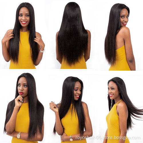 Factory Price Grade 10A Brazilian Virgin 360 Lace Frontal Straight Hair Closure Human Hair Wigs For Black Women